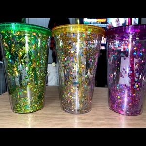 Lot of reusable glittery cups